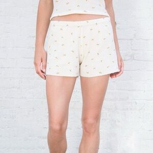 Brandy Melville Floral Waffle Shorts